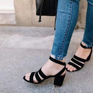 madewell - suede heeled sandal - 10